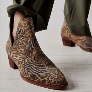 Free People Animal Print Ankle Boots